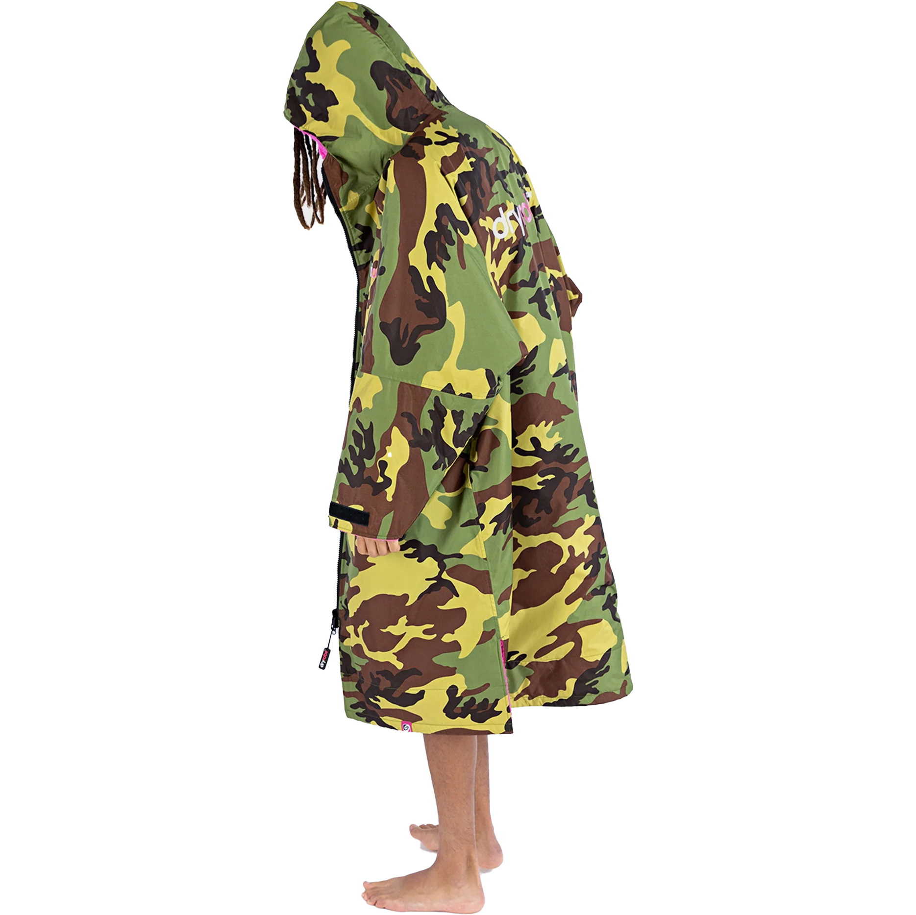 2025 Dryrobe Advance Langærmet Omklædningskåbe V3 DALSV3  Camo / Pink